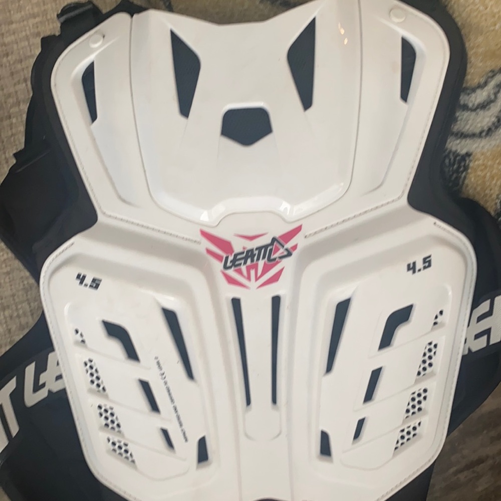 Motocross dirt bike protected chest guard.